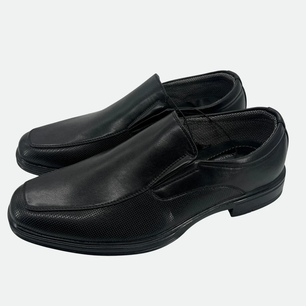 NEW Perry Ellis Portfolio Mens Black Slip On Dress‎ Shoes Rosen Size 7.5 Comfort